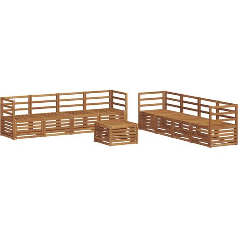 Sofa Sets 9 pcs Natural Solid Acacia Wood vidaXL (1/5)