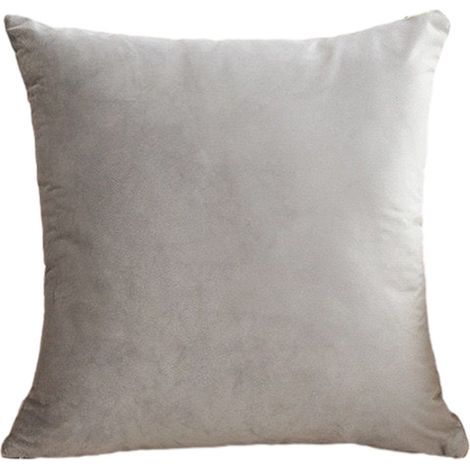 Lot de 2 housses de coussin en velours – Gris – Dimensions 45 × 45 cm (1/5)