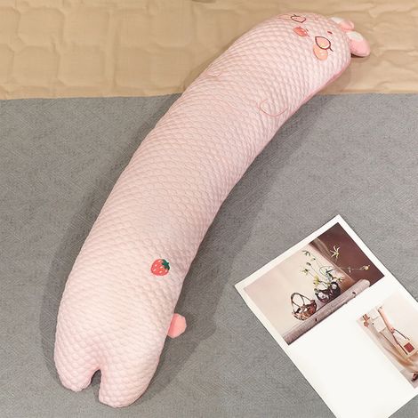 Coussin Long - 80 cm - Coton Peluche - Pour Dormir Sur Le Côté, Yoga, Canapé Et Bureau - 1 Pièce (1/5)