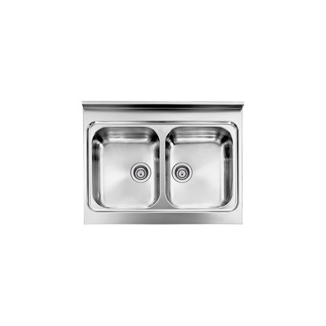 Lavello ROSSANA appoggio 80X60 2 vasche ACCIAIO INOX (1/5)