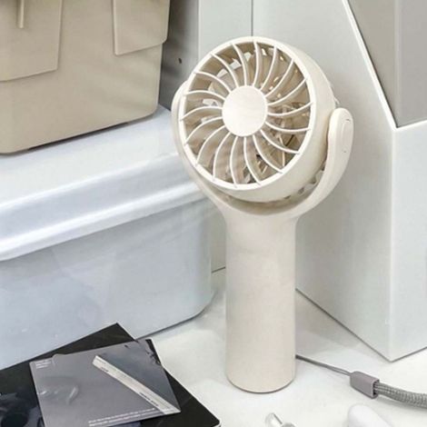 Mini ventilateur portable multifonction silencieux à 3 vitesses réglables, vent puissant, petit format, idéal pour la maison, les voyages et les activités de plein air (kaki). (1/5)