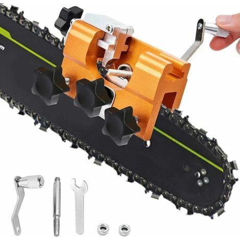 Afilador de motosierra, afilador portátil de cadena manual - Afilador de cadena para uso doméstico - Compatible con la mayoría de las motosierras (1/5)