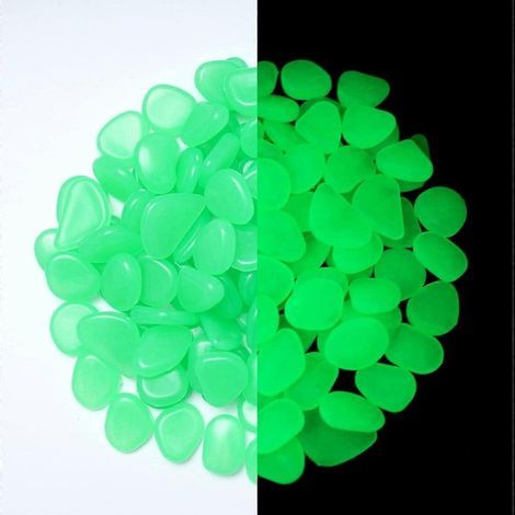 Pierre Lumineuse, 300pcs Galets Lumineux Vert, Cailloux Pierres Artificielles, pour Extrieur Jardin Aquarium Chemins Chambre d'enfant (1/5)