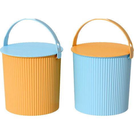 Seaux en Plastique avec Couvercle et Anse, seaux d'eau pour Jardin, Nettoyage, seaux de Stockage à paroi épaisse avec Couvercle, durables, Bleu (1/5)