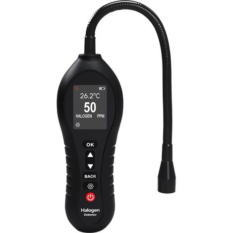 Détecteur de fuites de réfrigérant HVAC Détecteur de fuites de fréon avec sonde flexible de 25 cm, plage de 0-1000 PPM, écran couleur, pour systèmes automobiles et de climatisation (CFC, HCFC, HFC) (1/5)