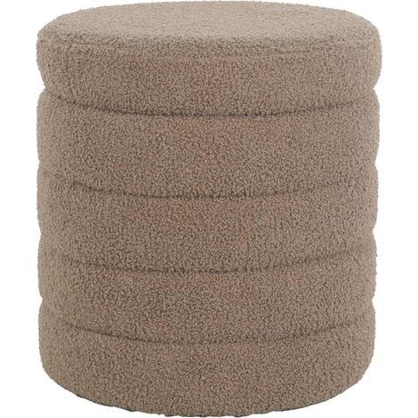 sweeek - Hocker mit Stauraum und Bouclé-Bezug, Bouclé, Taupe