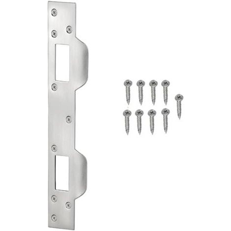 Serrure de porte blancpour plaques de serrure de porte en métal de 5-1/2 à 6", la sécurité du loquet de porte intérieure et extérieure sécurise le cadre de porte (1/5)