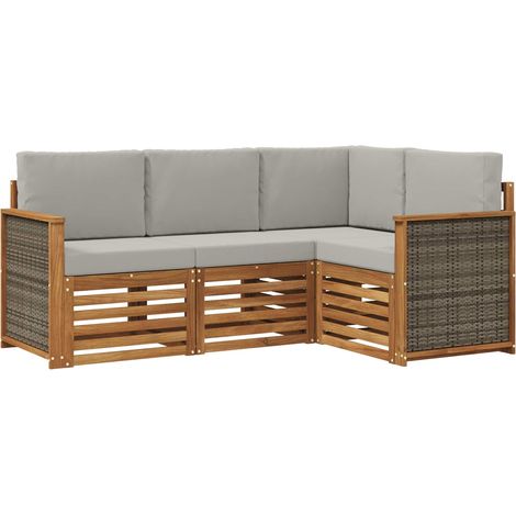 Conjunto de sofás de exterior 4 uds. Poliéster vidaXL (1/5)