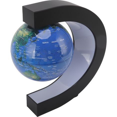 Magnetisch schwebender Globus, 15 cm (6 Zoll), drehbar, leuchtend, innovative Bürodekoration, C-Form, englische Version, 100–240 V, dunkelblauer EU-Stecker (1/5)