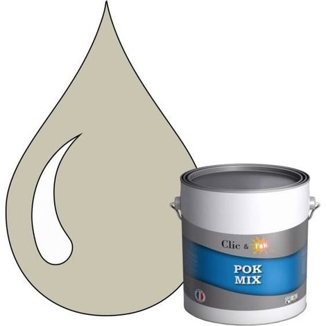 Peinture d'Accroche et Finition 2 en 1 - POK - POK MIX - Acrylique Satinée - RAL 7044 - 3L (1/4)