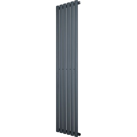 Oval Single Column Radiator - 1600 x 360mm - Anthracite Grey