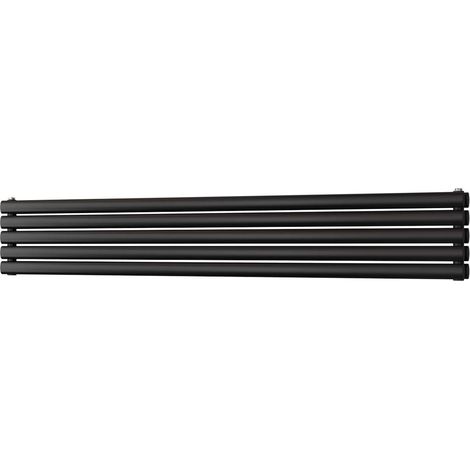Omeara Axis - Black Horizontal Radiator H290mm x W1800mm Double Panel