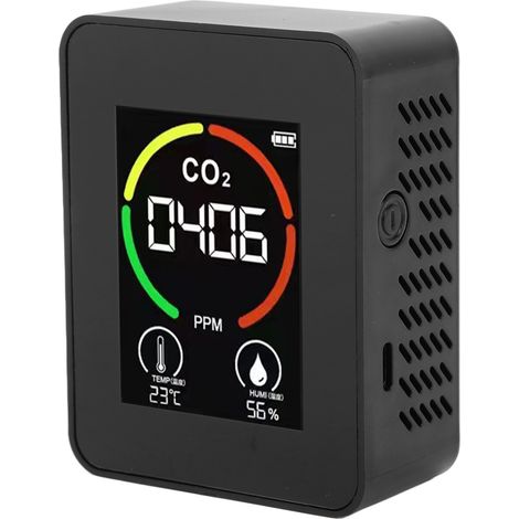 Détecteur de CO2, moniteur de qualité de l'air, testeur de COVT, thermomètre-hygromètre rechargeable par USB pour la maison
