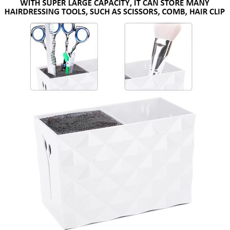 Organisateur de Coiffeur Portable avec Compartiments pour Ciseaux, Peignes et Accessoires (Couleur Blanc) (1/5)