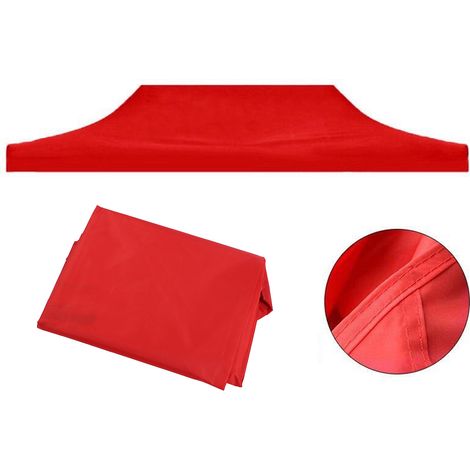 [Toit de Tente] Pour Parapluie de Publicité 1.9x2.9m avec Bâche Oxford 420D Imperméable Rouge (1/5)