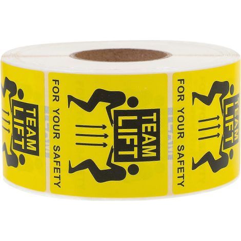 Team Lift Etikettenrolle – Warnaufkleber für schwere Pakete (1000 Etiketten/Rolle) – 5,00 x 5,00 x 0,01 cm (1/3)