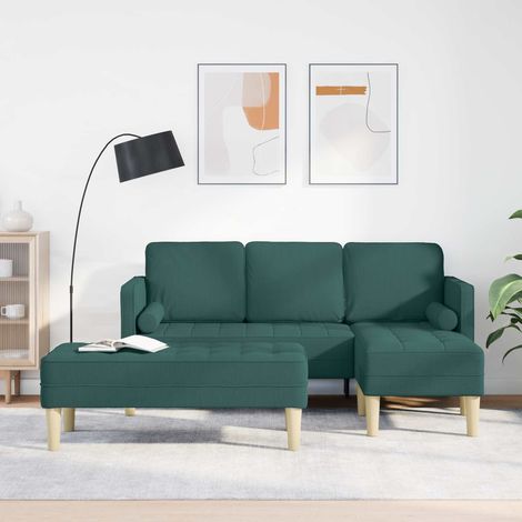vidaXL Juego de Sofá 2 uds. Verde oscuro Poliéster (1/5)