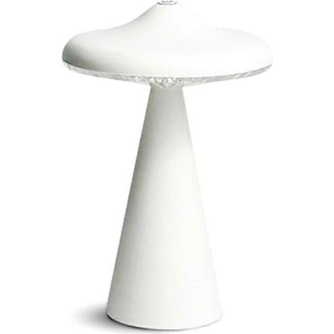 Veilleuse LED champignon OVNI, lampe de projection d'ambiance, lampe de chevet décorative, lampe de table blanche (1/5)