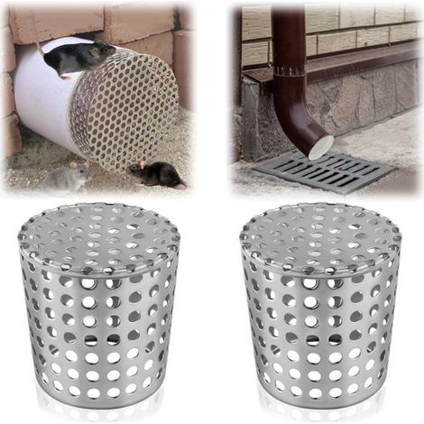 Filtres de drainage en 2 pièces Couvercle de tuyau d'aération Crépine pour sortie de tuyau Filtre de drainage poreux (56 cm argent) (1/5)
