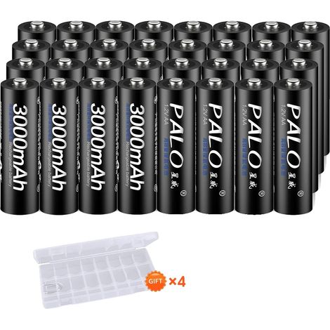 Pilas recargables, capacidad de 3000 mAh, tipo Ni-MH, 32 pilas AA (1/2)