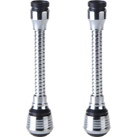 Lot de 2 rallonges pour robinet de cuisine, têtes de robinet universelles, buses orientables à 360°, adaptées aux robinets de salle de bains et de cuisine, adaptateurs pour filtre