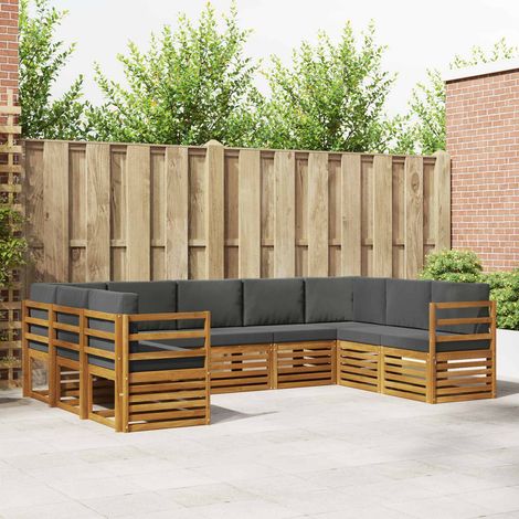 vidaXL Ecksofa Set mit Kissen 9 pcs Natur und Anthrazit (1/5)