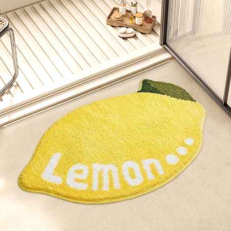 Tapis de bain en forme de fruit à moins de 5 € – Ultra doux, absorbant et antidérapant, séchage rapide, joli tapis pour la salle de bain/chambre d'enfant – Conforme aux normes de sécurité des enfants (1/5)