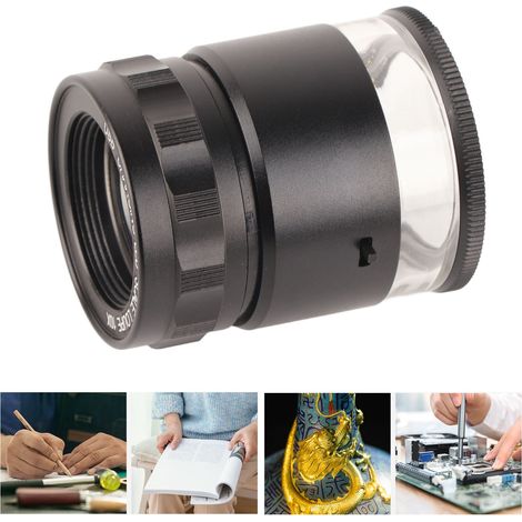 Loupe rechargeable 10x avec 6 LED et un champ de vision de 28 mm, idéale pour les amateurs travaillant avec des bijoux, des pierres précieuses et des pièces de monnaie. (1/5)
