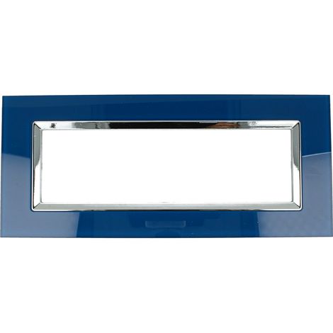 Placca Plexi 506 7M Moduli Blu Capri Plexiglass Compatibile con Bticino Living (1/3)