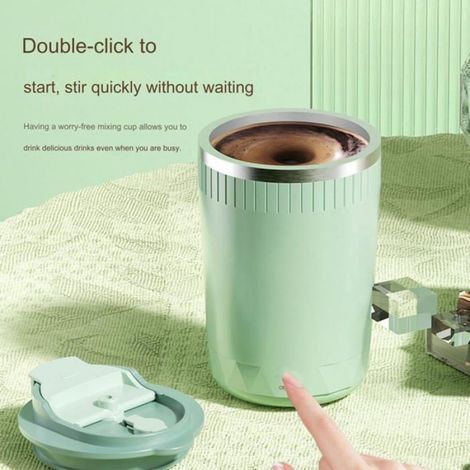 Tasse Électrique Automatique pour Mélanger Café, Thé, Chocolat Chaud et Smoothies – Tasse Mixeur Sans Fil de 400 ml – Pratique à E (1/4)