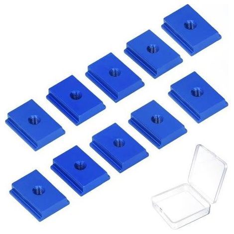 Lot de 10 écrous coulissants M8 pour rails à rainure en T – Écrous rainurés en forme de T en aluminium, fixations de fente en T pour le travail du bois, fixations de machines CNC et accessoires de (1/5)
