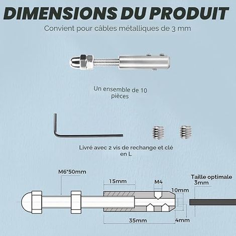 Tensioner pour Cable et Tensioner pour Cable pour Fixation (1/4)