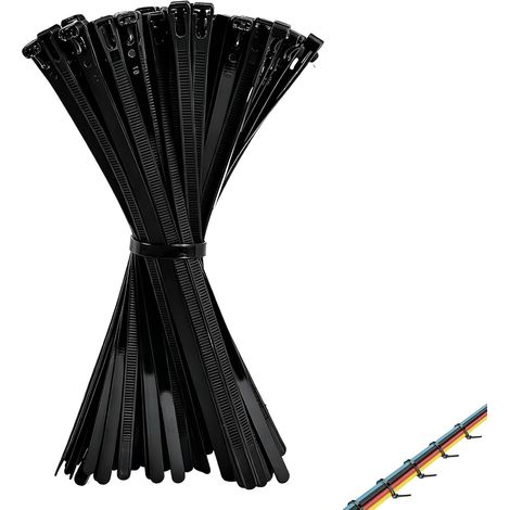 Attache-câble réutilisable noir UV résistant, 2,5 mm, 100 pièces (1/5)