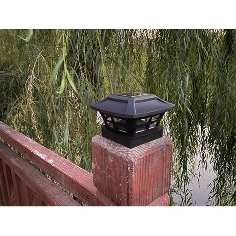 Poteaux solaires extérieurs étanches à 2 positions, capuchon de clôture solaire LED-AquaForge