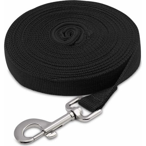 Hunde-Lanyard, Lange Hunde-Trainingsleine, Ideal zum Wandern, Camping, Training, Strand - 20Mx2.5cm-Schwarz-65ft FLITI (1/4)