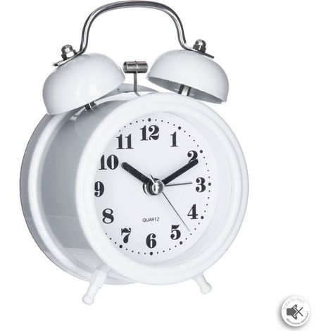 Sveglia in metallo H12cm - Bianco - Atmosphera créateur d'intérieur (1/5)