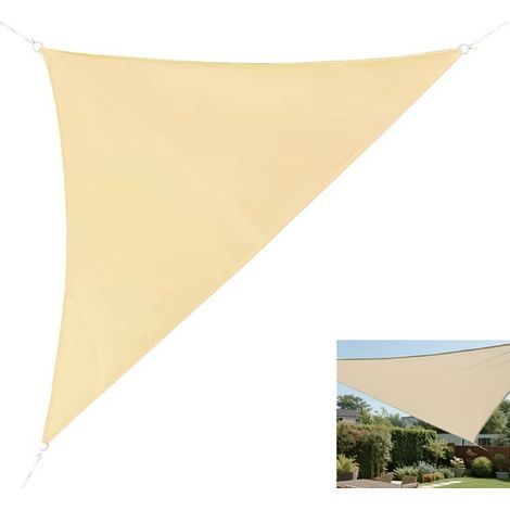 Voile d'ombrage triangulaire, toile de protection solaire, idéale pour piscine, camping, terrasse et cou,Bâche triangulaire pour terrasse et extérieur, toile d'ombrage, idéale pour piscines et jardins (1/5)