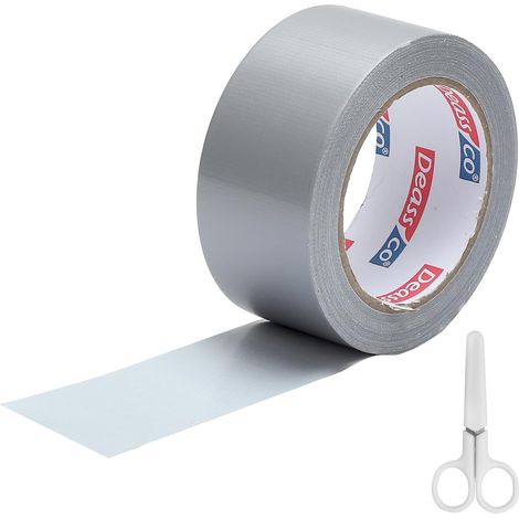 Ruban de fermeture des bords pour plaques alvéolaires à double paroi - Matériau non tissé haute densité - Rouleau de 5 cm x 25 m - Gris argenté - Haute adhérence - Protection contre l'humidité (1/5)