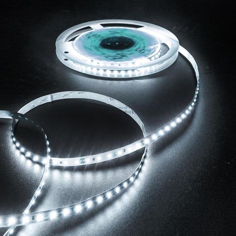 Ruban LED 10m,12V Bande LED Chambre Blanc Froid 6500K,120LEDs/m 8mm Flexible Lumiere,Autocollant Rubans à LED Lumineuse pour TV,Cuisine,Maison Décor Intérieure,DIY(Seule Bandeau) (1/5)