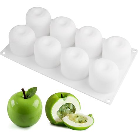 3D Apple-Shaped Silicone Mold, Optical Illusion Mold with 8 Cavities (1/5)