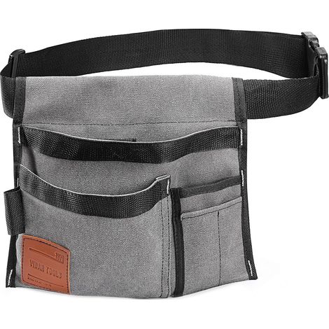 Pochette à Outils Simple Face à 6 Poches/Ceinture Utilitaire/Tablier de Travail pour carpenteur et Jardinier. Construction en Toile Durable. Ceinture réglable Confortable. Poids léger. (1/5)