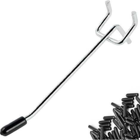 Argenté Panneau Perforé Mural 15cm 55pcs Crochet Panneau Perforé  Fer,pour Atelier,Ce Crochet Panneau Perforé Fixe l'article,Entraxe de 2,5 cm,Diamètre du Trou de 0,6 cm Porte Outils Mural (1/5)