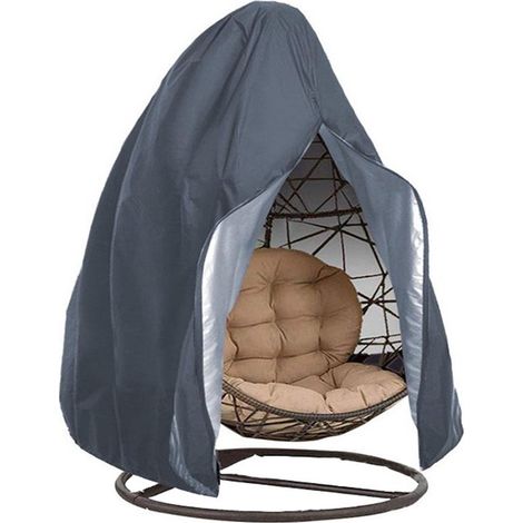 Funda para silla colgante，tejido Oxford 210D，lona protectora para exteriores con cremallera y cordón ajustable，190 x 115 cm (1/5)