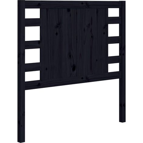 Maison Exclusive - Cabecero madera maciza de pino negro 81x4x100 (1/5)