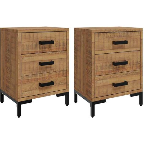 Maison Exclusive - Nachttische 2 Stk. 40x30x55 cm Massivholz Kief (1/5)