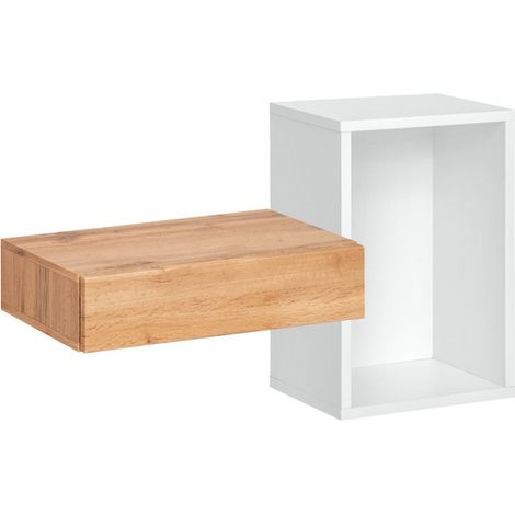 Étagère Murale & Tiroir Design "Easy" 100cm Blanc (1/5)