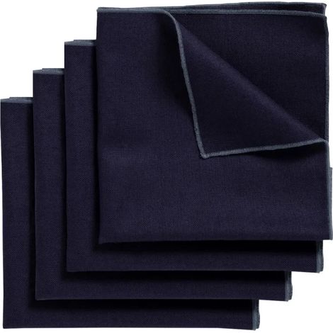 Lot 4 serviettes de table lin, coton bleu 41 x 41 cm - CONSTELLA 9383 (1/3)