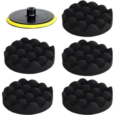 5 esponjas de pulido tipo gofre de 150 mm + disco de pulido 3408066