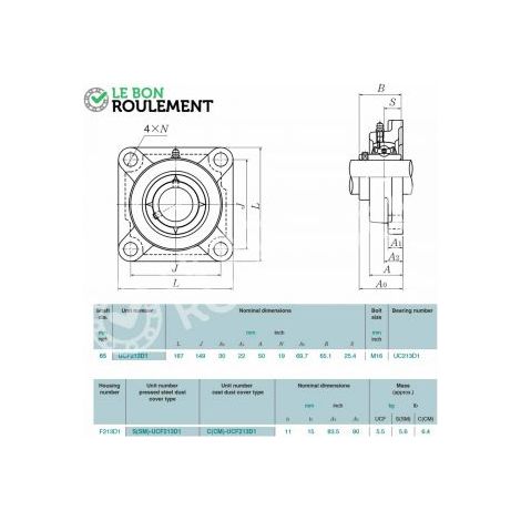 Palier fonte UCF213-D1-NTN