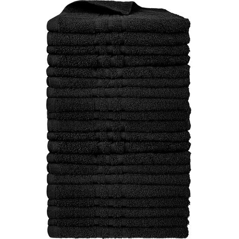 Set 5/10/20/30 Teli Asciugamani NeriProfessionali Parrucchiera Salviette Telo Colore Nero Con Tintura Indanthrene 380Gr 50 x 90 Cm Parrucchiere Salon Nero - 20 Pezzi
